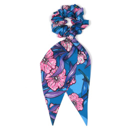 Decorative hair tie with ribbon Floral Lagoon
