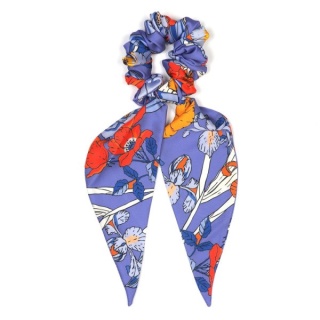 Decorative Hair Scrunchie With Ribbon Oriental Garden