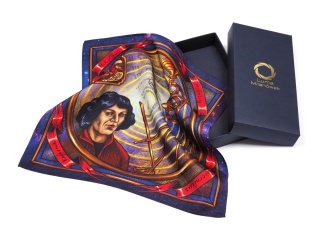 Poszetka jedwabna Mikołaj Kopernik 30x30 cm MK-025