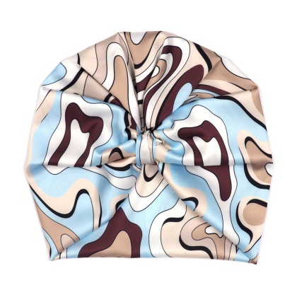 Turban na głowę – Beżowa abstrakcja TP-001