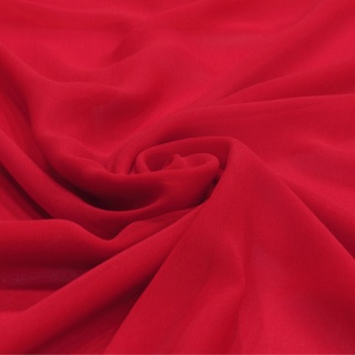 Red Crepe Silk Scarf, 90x90cm AJK-904