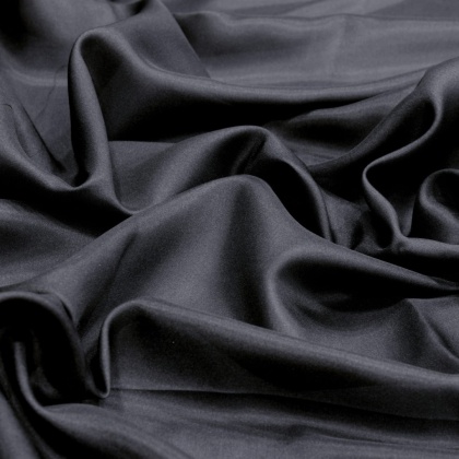 Czarny jedwabny szal habotai 200x65 cm SZH-007