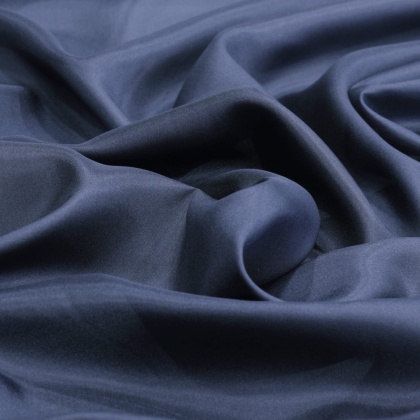 Ciemnoniebieski jedwabny szal habotai 200x65 cm SZH-009