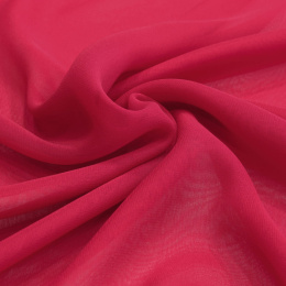 Red Single-color silk scarf - Georgette, 200x65cm