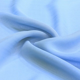 Light blue silk georgette scarf 200x65 cm SZZ-302