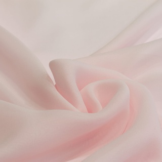 Jasnoróżowy jedwabny szal żorżeta 200x65 cm SZZ-336