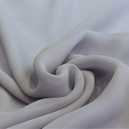 Szaro-niebieski jedwabny szal żorżeta 200x65 cm SZZ-351