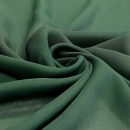 Dark Green Silk Scarf - Georgette, 200x65cm