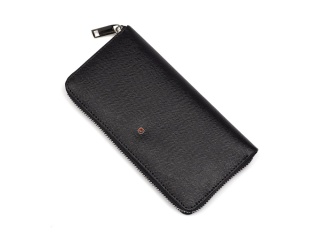 Women's leather wallet with amber