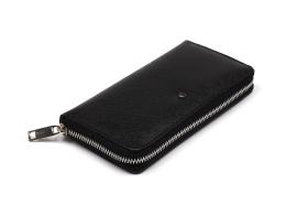Women's leather wallet with amber