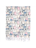 AP-020 Large Printeded Cats Scarf, 87x87cm