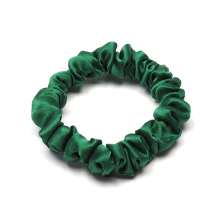 Satynowa gumka do włosów frotka scrunchie slim zielona
