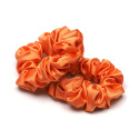 Scrunchie silk hair tie orange