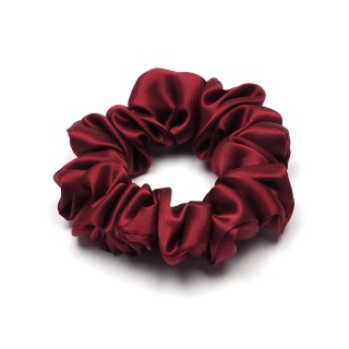Jedwabna gumka do włosów scrunchie bordowa JGS-015