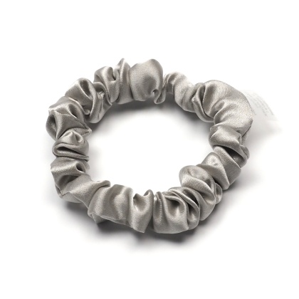 Satynowa gumka do włosów frotka scrunchie slim jasnoszara