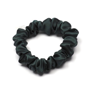 Satynowa gumka do włosów frotka scrunchie slim militarna zieleń