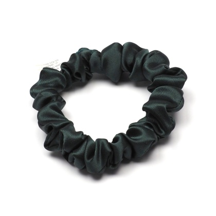 Satynowa gumka do włosów frotka scrunchie slim militarna zieleń