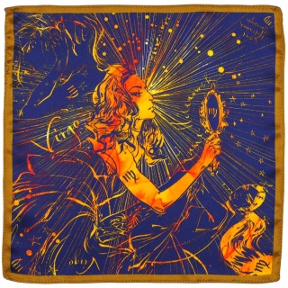 Virgo Zodiac Silk Pocket Square, 30x30cm
