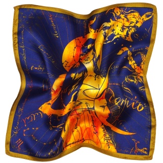 Scorpio Zodiac Silk Pocket Square, 30x30cm
