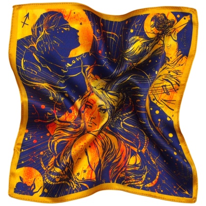 Jedwabna Poszetka Zodiak Strzelec, 30x30cm