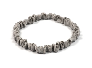 Silk headband thin crinkled light grey