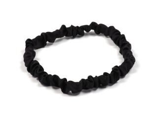 Silk headband thin ruffled black