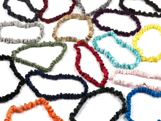 Silk headband thin crinkled purple