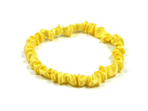 Silk headband thin crinkled yellow