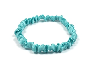 Silk headband thin ruffled light blue