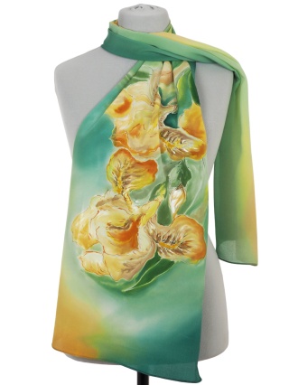 Szal jedwabny, ręcznie malowany, 170x45 cm SZ-718