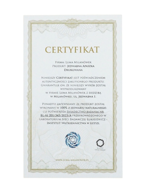 AD7-025 Jedwabna Apaszka Druk, 65x65cm