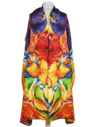 SD-027 Jedwabny Szal Drukowany Aliny Skiby Life 250x95 cm