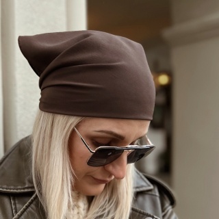 Ciemnobrązowa Jedwabna Apaszka Krepa, 70x70cm AJK-708