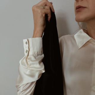 Czarna Jedwabna Apaszka Krepa, 70x70cm AJK-709