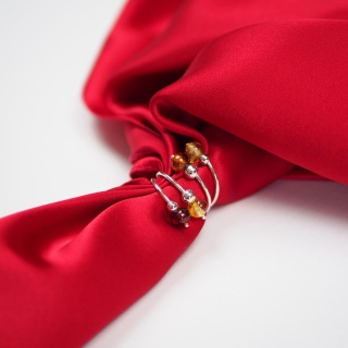 Red silk satin scarf, 70x70cm AS7-001