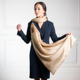 One-color Habotai scarf, 200x65 cm