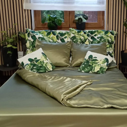 Satin-Bettbezug mit Reißverschluss, ~160x200 cm
