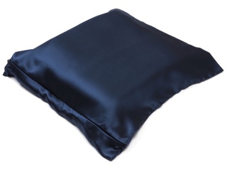 Jedwabna poszewka na poduszkę z satyny granatowa 40x40 cm jasiek