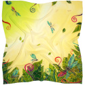 AM-048 Hand-painted silk scarf, dragonflies, 90x90cm