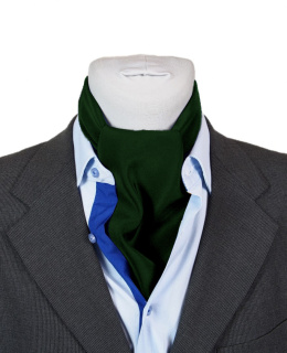 Men's silk neck scarf dark green, 67x67cm
