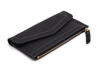 Damen Portemonnaie kleine Clutch schwarz