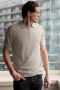 B3 Herren-Strickpoloshirt aus 100 % Baumwolle mit grauem Reißverschluss