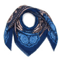 Großer Damenschal orientalisches Muster, marineblau 120x120 cm
