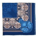 Großer Damenschal orientalisches Muster, marineblau 120x120 cm