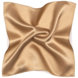 beige, single-color silk pocket square, 28x28 cm