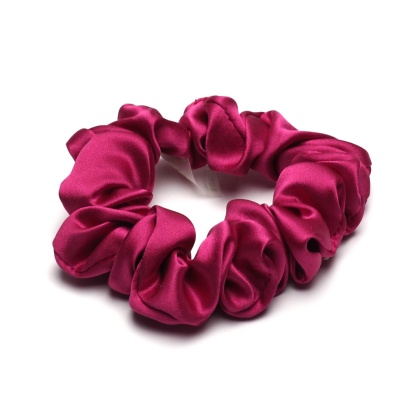 Jedwabna gumka do włosów scrunchie fuksja JGS-012