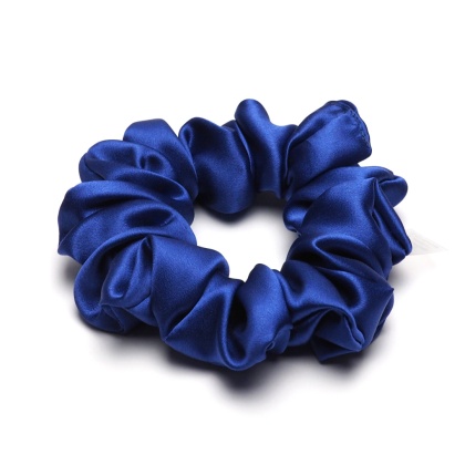 Jedwabna gumka do włosów scrunchie kobaltowa JGS-014