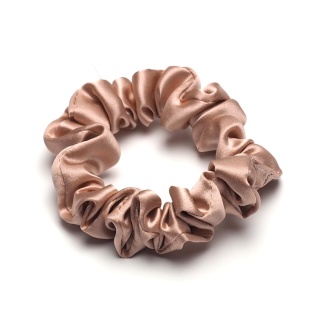 Satynowa gumka do włosów frotka scrunchie slim pudrowo-różowa