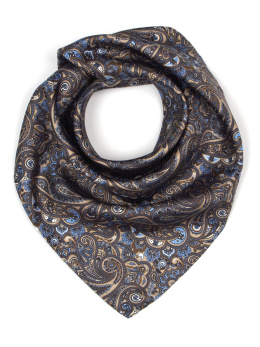 Men's silk scarf with a fashionable paisley pattern 60x60 cm