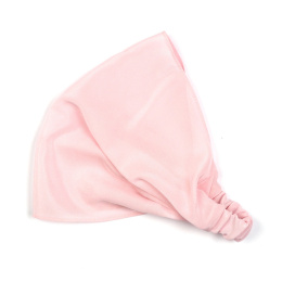 Women's silk headscarf with elastic band powder pink